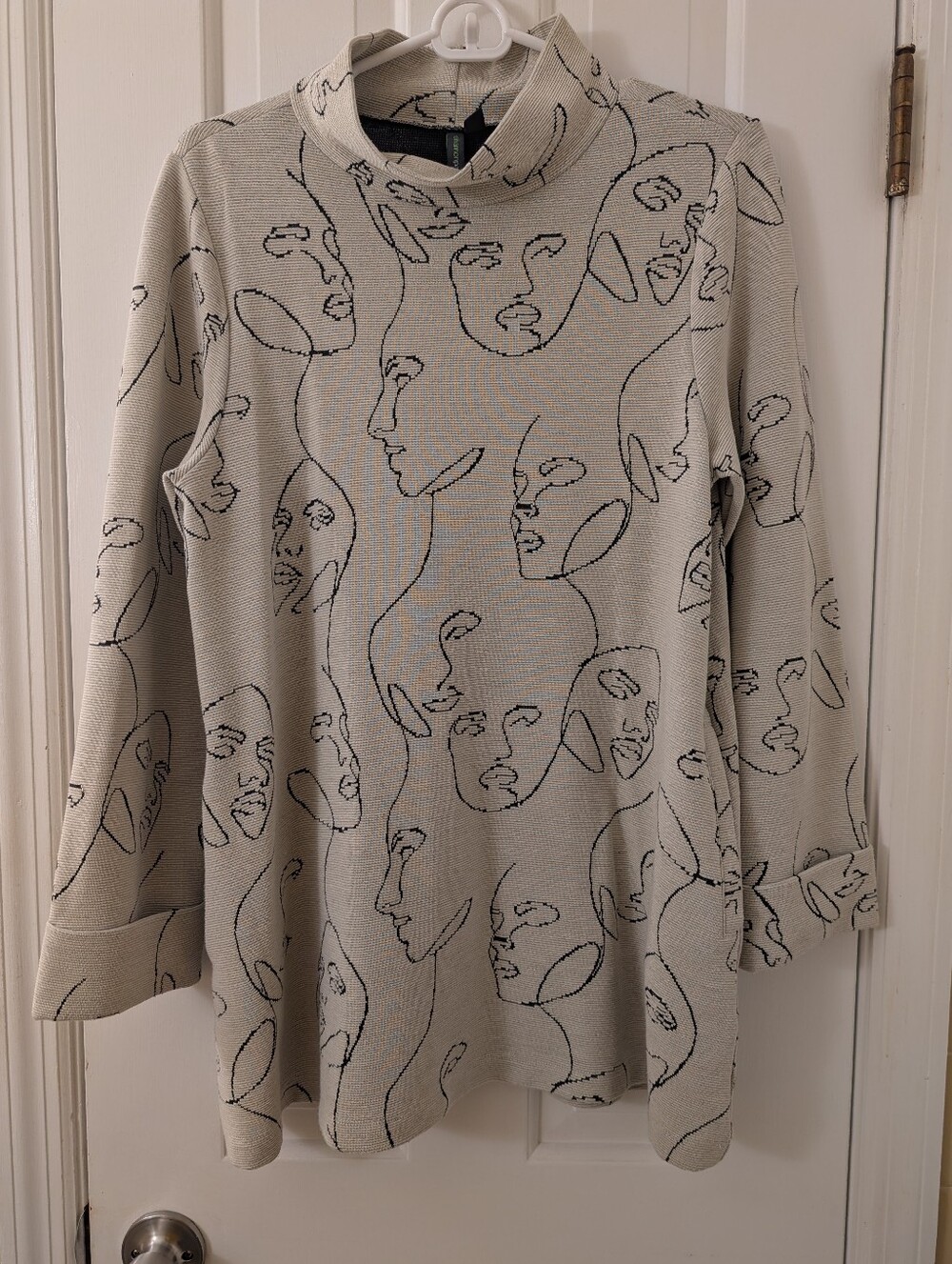 Shannon Passero Mock Neck Abstract Art Sweater